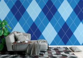 Tapeta Argyle pattern blue rhombus