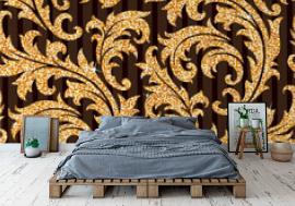 Tapeta floral golden wallpaper